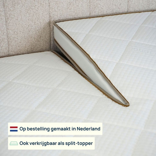 Splittopper Flow, twee losse delen op een splitmatras