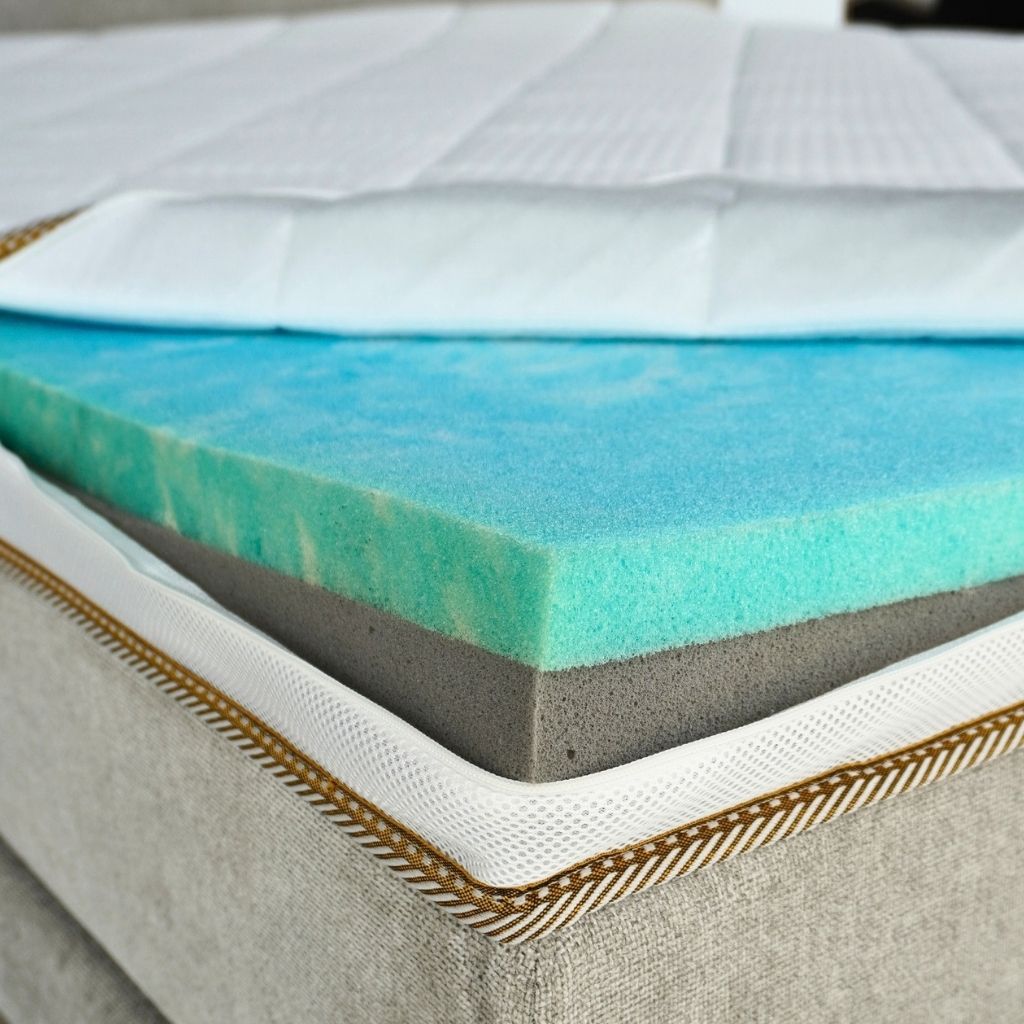 Topper Flow op een bed