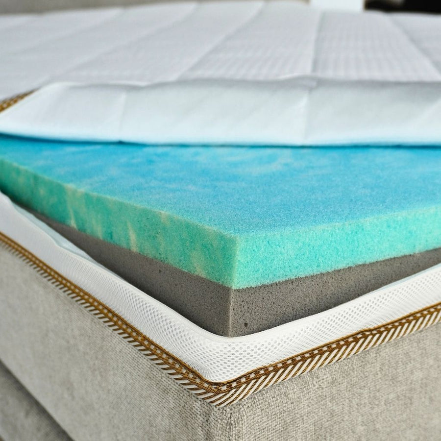 Topper Flow op een bed